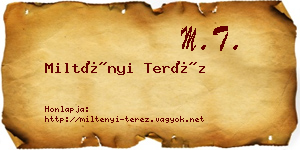 Miltényi Teréz névjegykártya